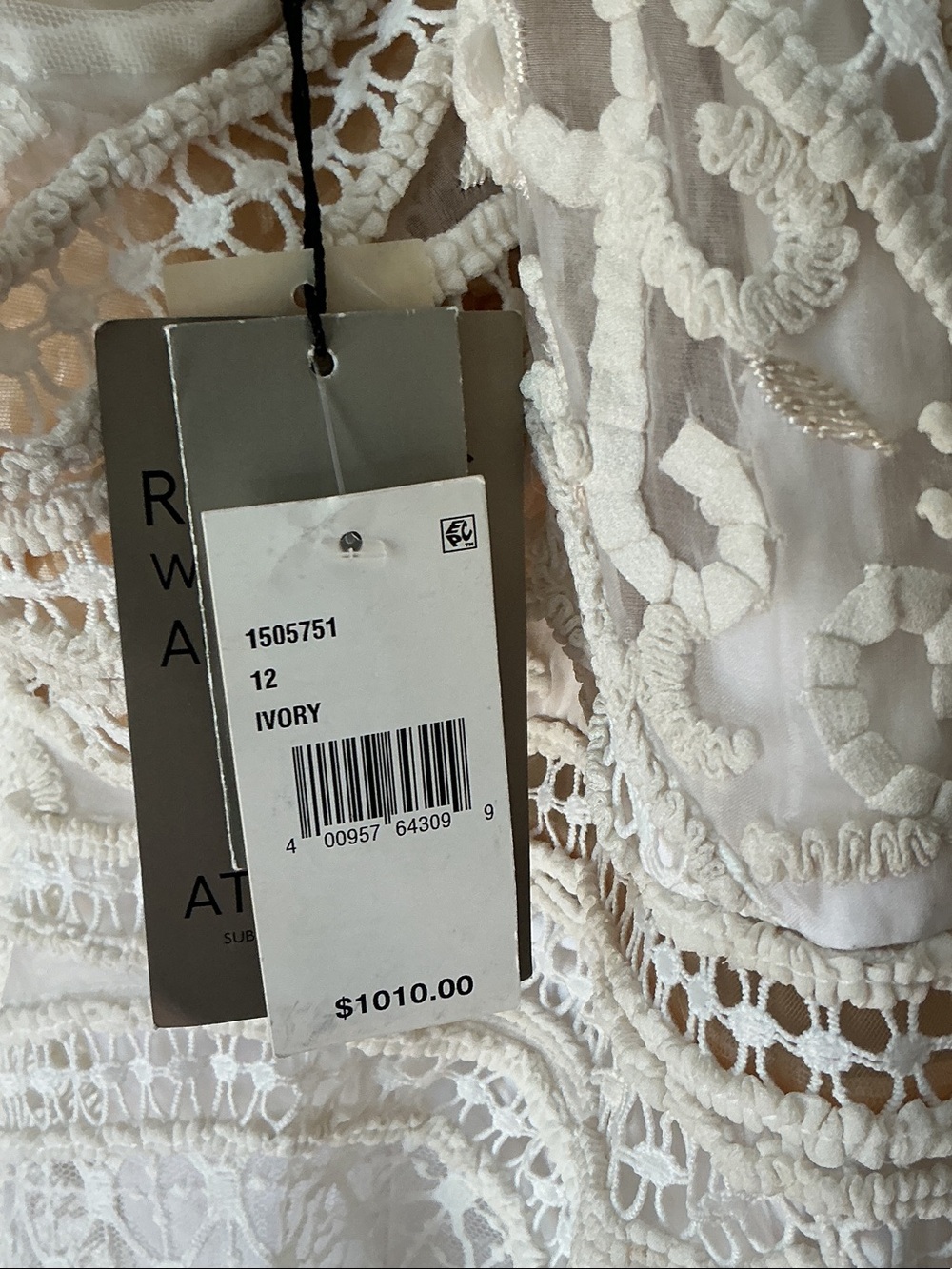 Thurley Ivory Lace Cold-Shoulder Mini Dress - Picture 2 of 3